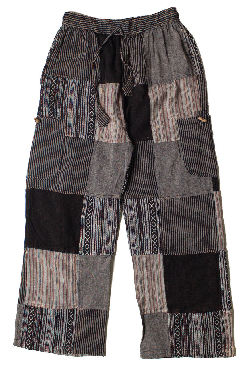 Black Patchwork Pants