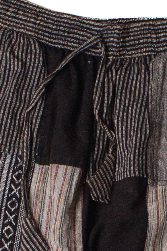Black Patchwork Pants