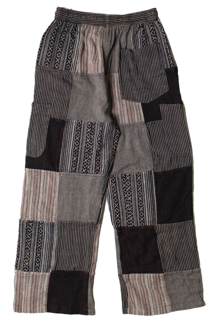 Black Patchwork Pants