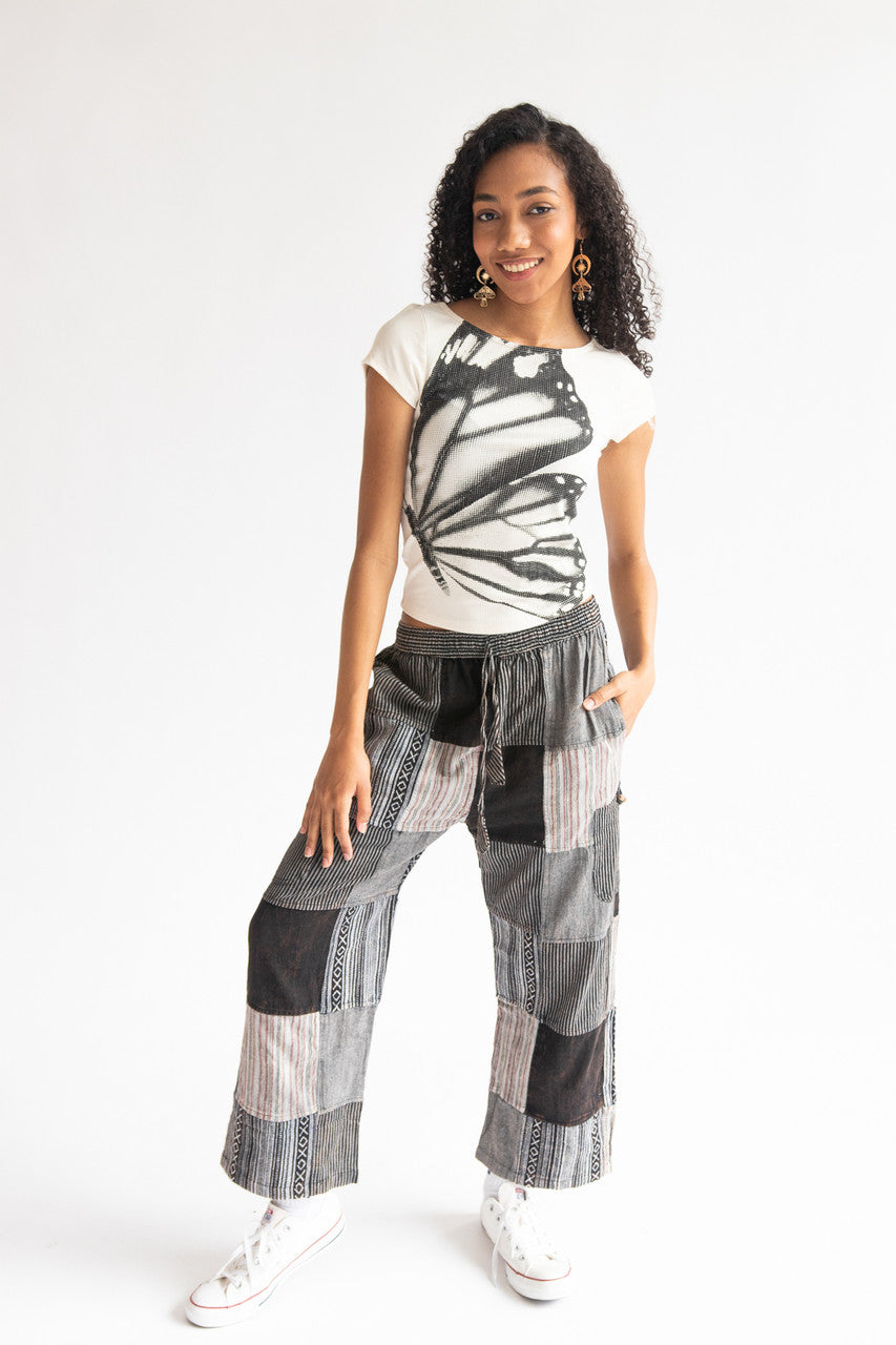 Black Patchwork Pants – Ragstock