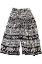 Border Print Wide Leg Pants