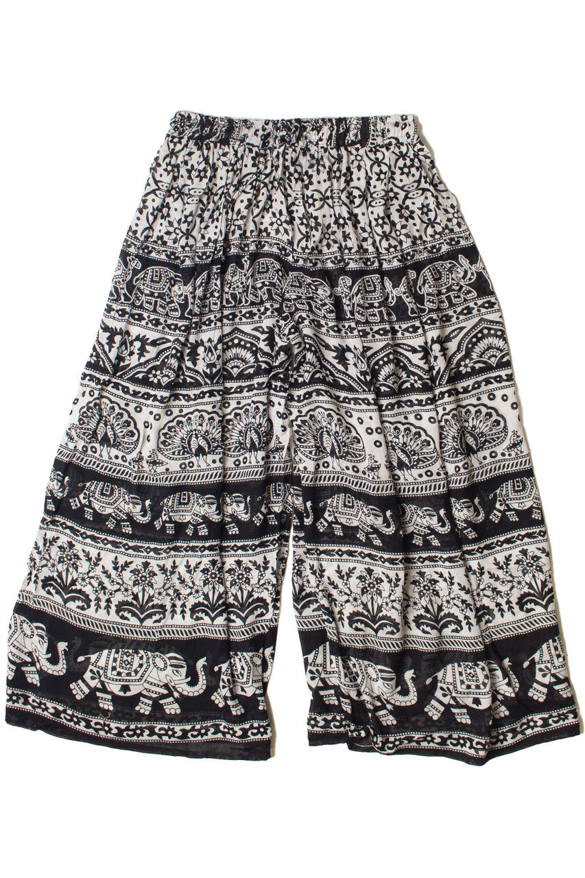 Border Print Wide Leg Pants