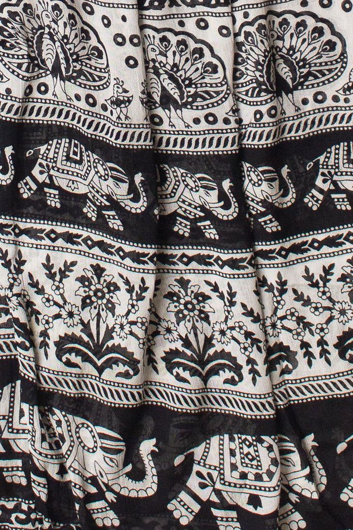Border Print Wide Leg Pants