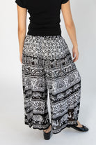 Border Print Wide Leg Pants