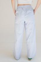 Blue Stripe Wide Leg Boxer Pants