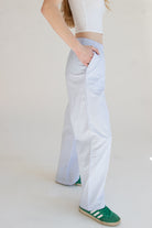 Blue Stripe Wide Leg Boxer Pants