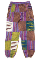 Distressed Embroidered Flower Patchwork Pants