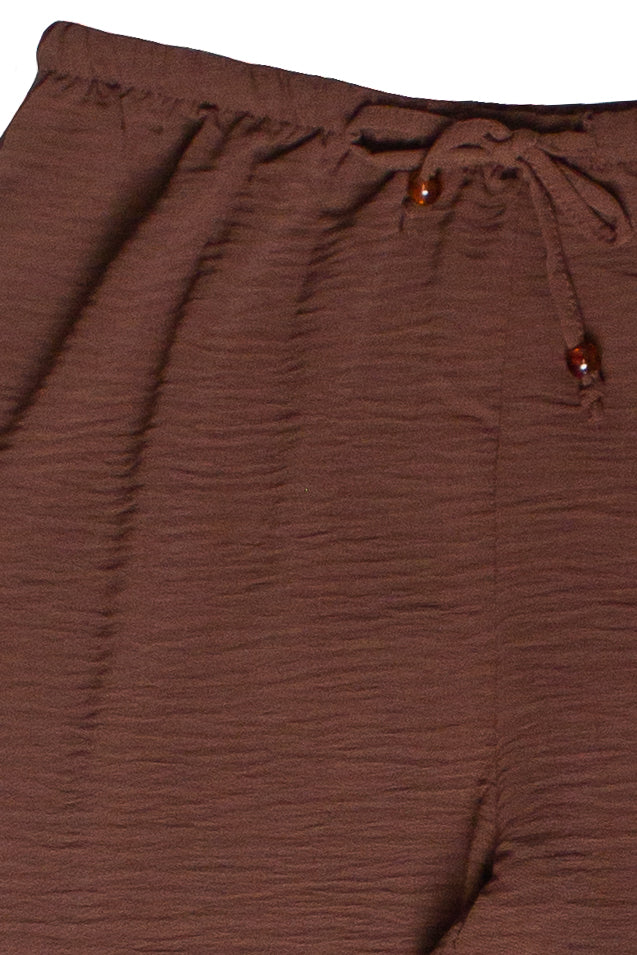Lightweight Crinkle Beaded Wide Leg Pants