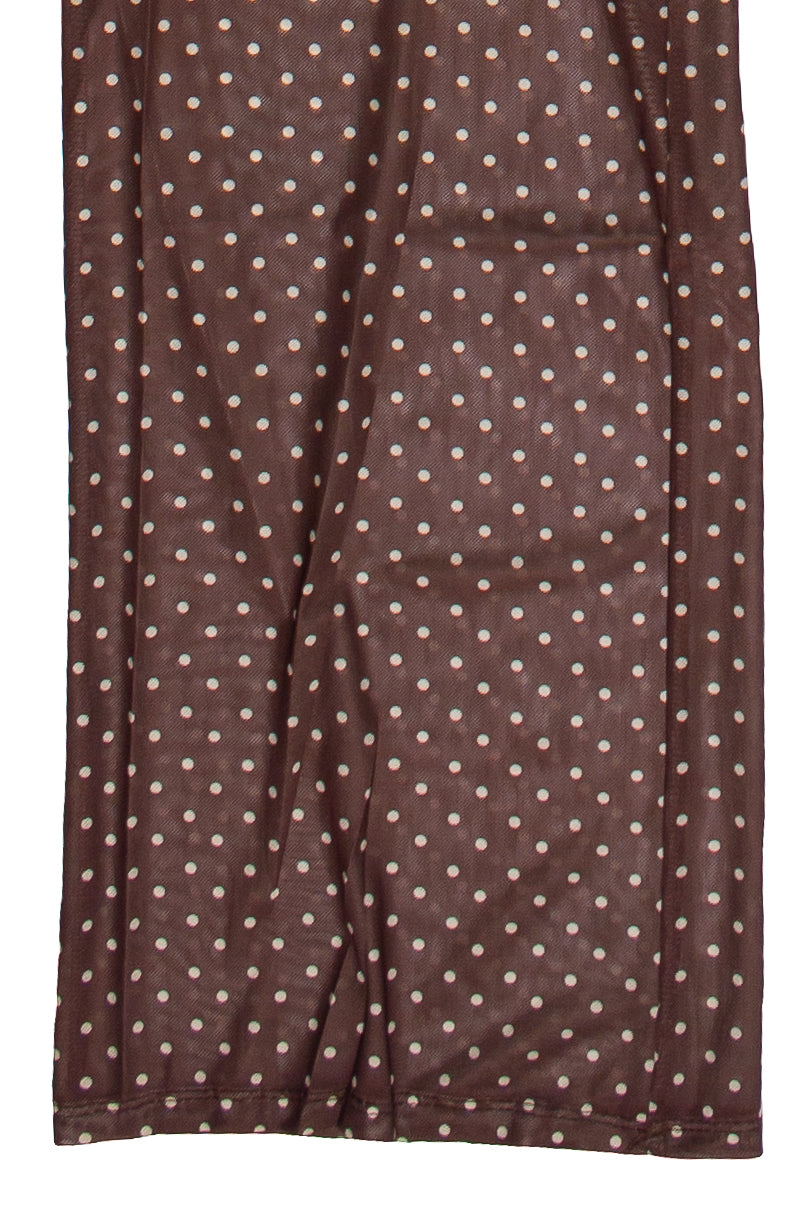 Polka Dot Print Mesh Wide Leg Pants