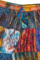 Stamped Tie Dye Wide Leg Patchwork Pants