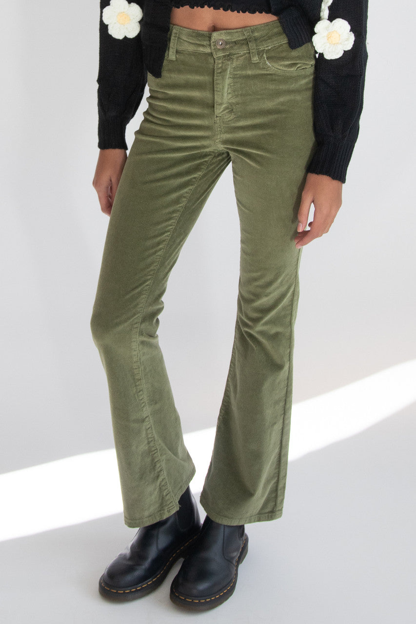 Pocket Applique Corduroy Flares