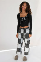 Checker Patchwork Pants