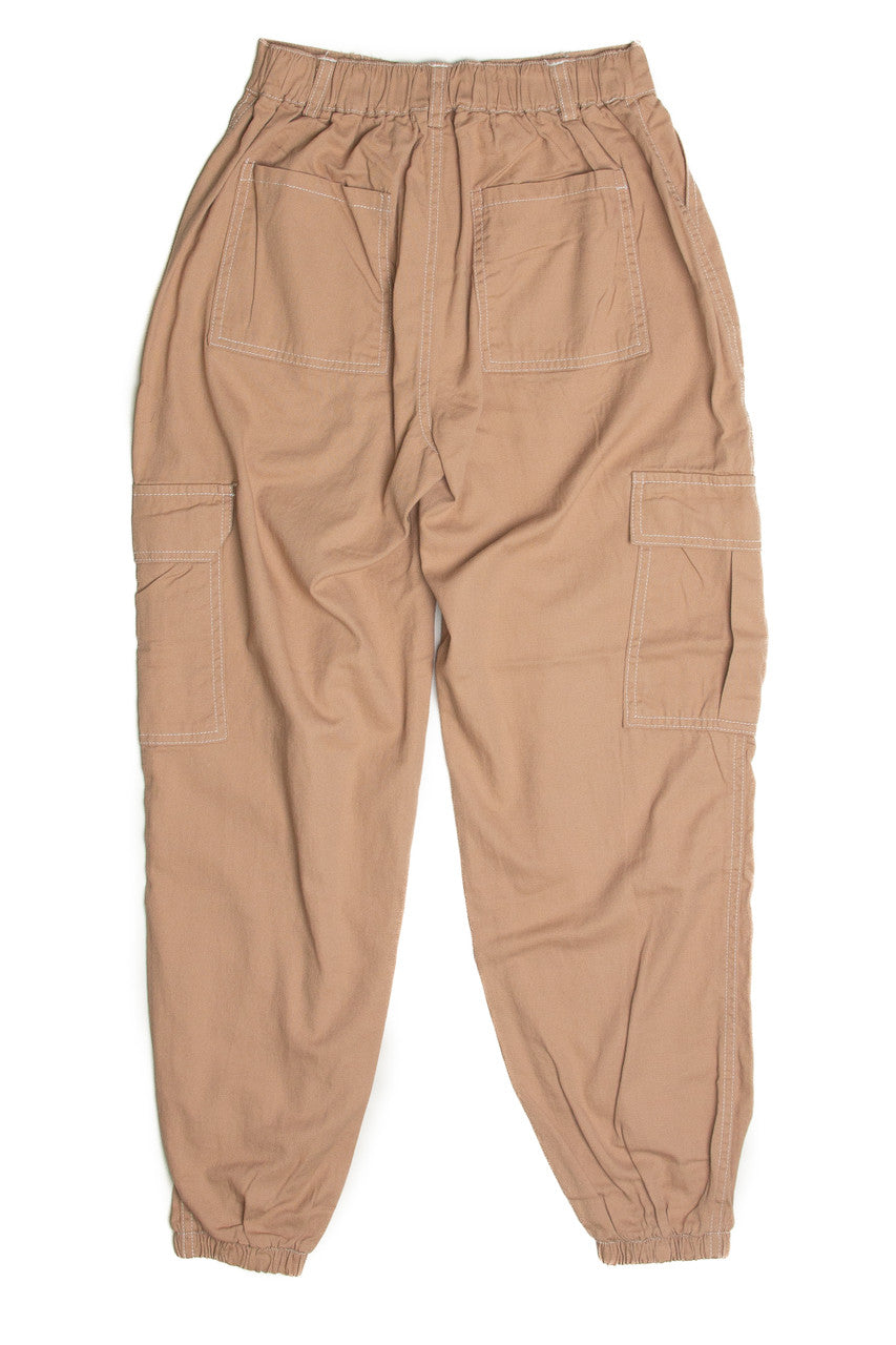 Taupe Cargo Joggers