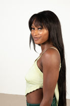 Light Green Silky Lace Tie Back Top