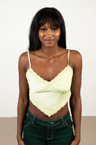 Light Green Silky Lace Tie Back Top