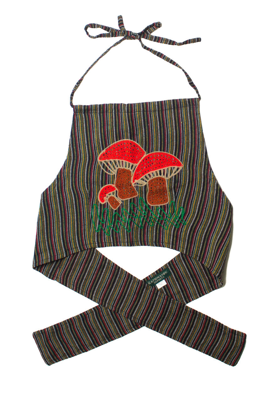 Woven Mushroom Halter Top