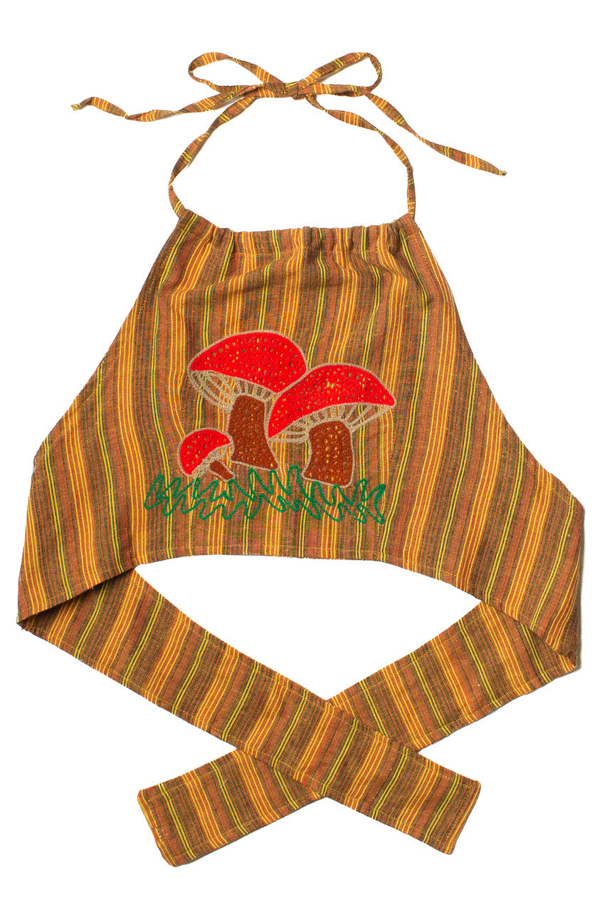 Woven Mushroom Halter Top
