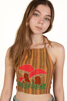 Woven Mushroom Halter Top