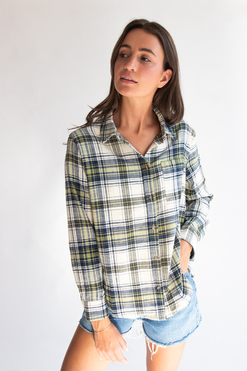 Green/Navy Flannel