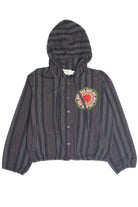 Crochet Stripe Cotton Hoodie