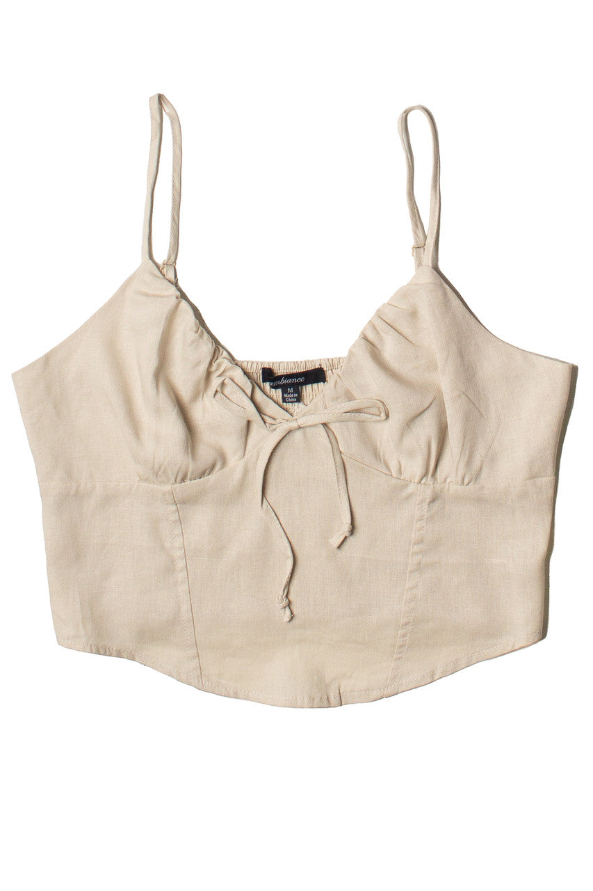 Tie Front Linen Tank Top