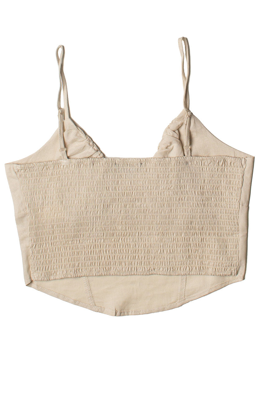 Tie Front Linen Tank Top