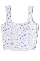 Patterned Picot Trim Bodice Tank