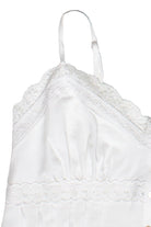 Pin Tuck Lace Trim Sleeveless Top - White