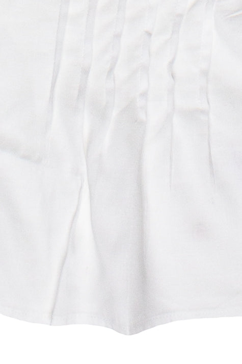 Pin Tuck Lace Trim Sleeveless Top - White