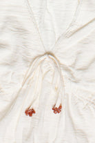 Lace Trim Beaded Tie Babydoll Tank Top