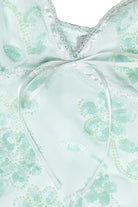 Flower Sequin Beaded Babydoll Top - Mint