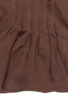 Pin Tuck Lace Trim Sleeveless Top - Brown