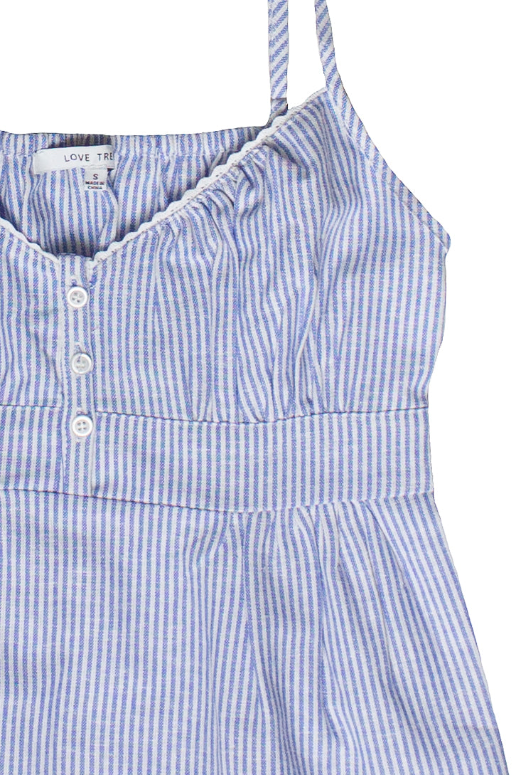 Striped Linen Blend Babydoll Tank Top