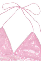 Backless Sequin Halter Top