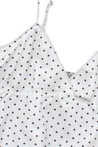 Polka Dot Linen Blend Babydoll Tank Top - White