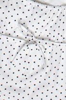 Polka Dot Linen Blend Babydoll Tank Top - White