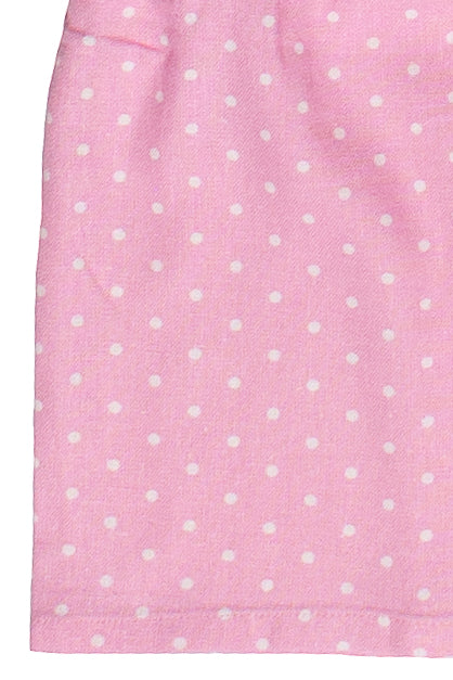 Polka Dot Linen Blend Babydoll Tank Top - Pink