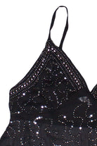 Beaded Chiffon Babydoll Top - Black