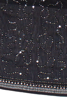 Beaded Chiffon Babydoll Top - Black