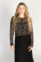 2 Piece Floral Mesh Top Set