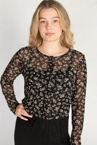 2 Piece Floral Mesh Top Set
