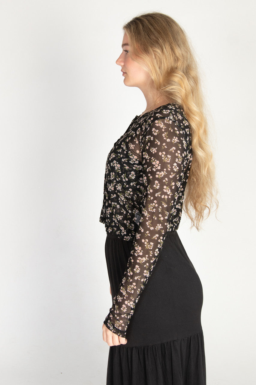 2 Piece Floral Mesh Top Set
