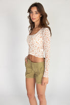 2 Piece Floral Mesh Top Set
