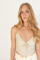 Tie Front Linen Tank Top