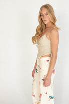 Tie Front Linen Tank Top