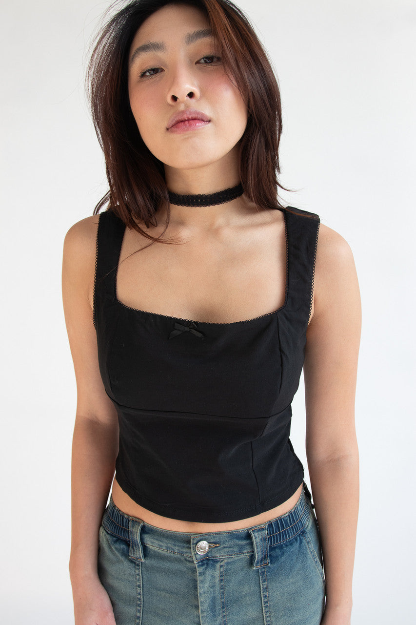 Square Neck Bow Tank Top