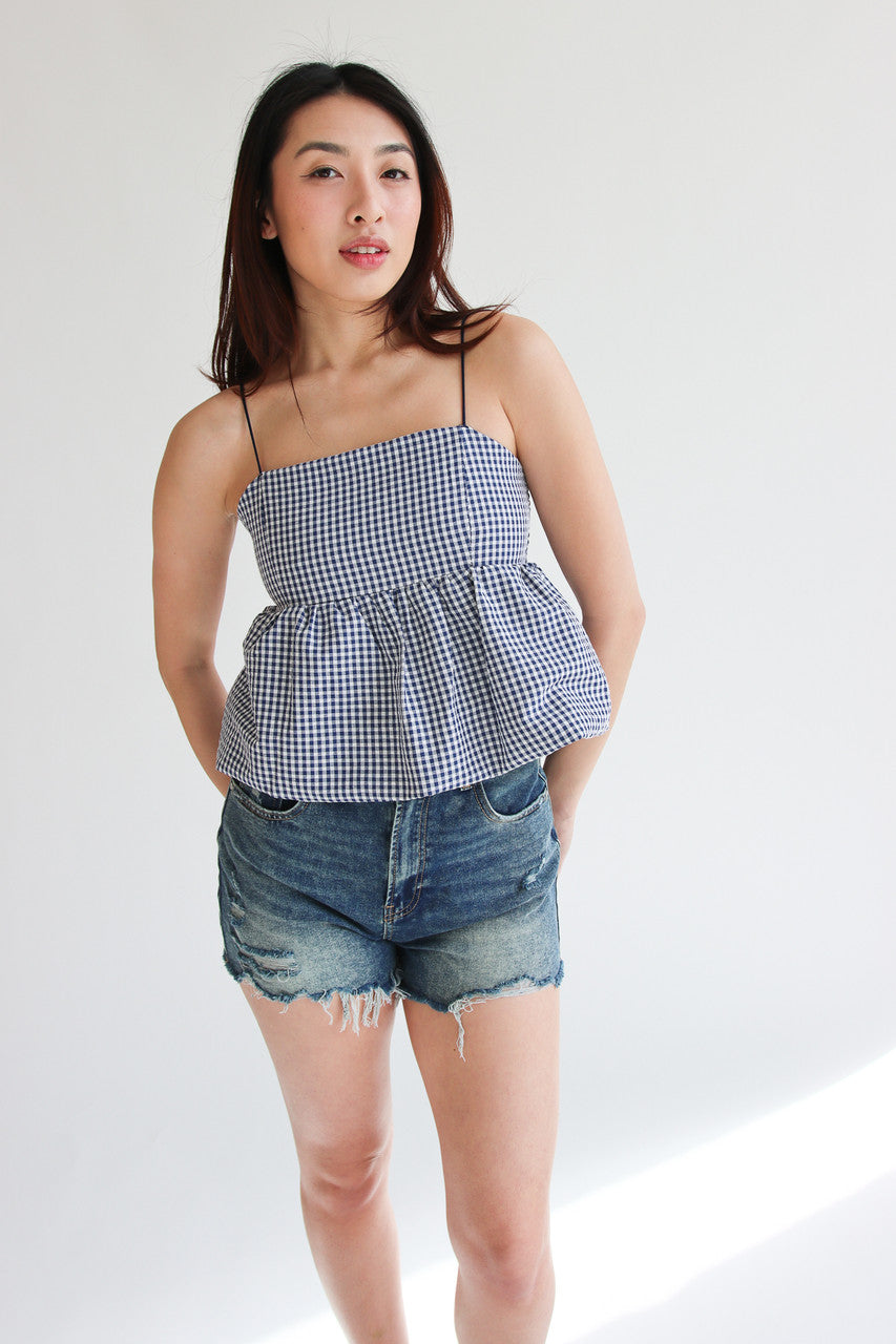 Gingham Peplum Bubble Hem Tank Top – Ragstock