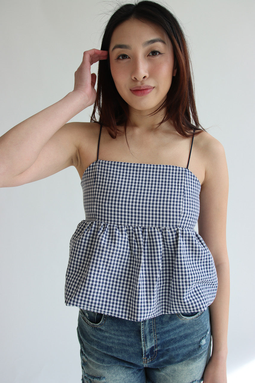 Gingham Peplum Bubble Hem Tank Top – Ragstock