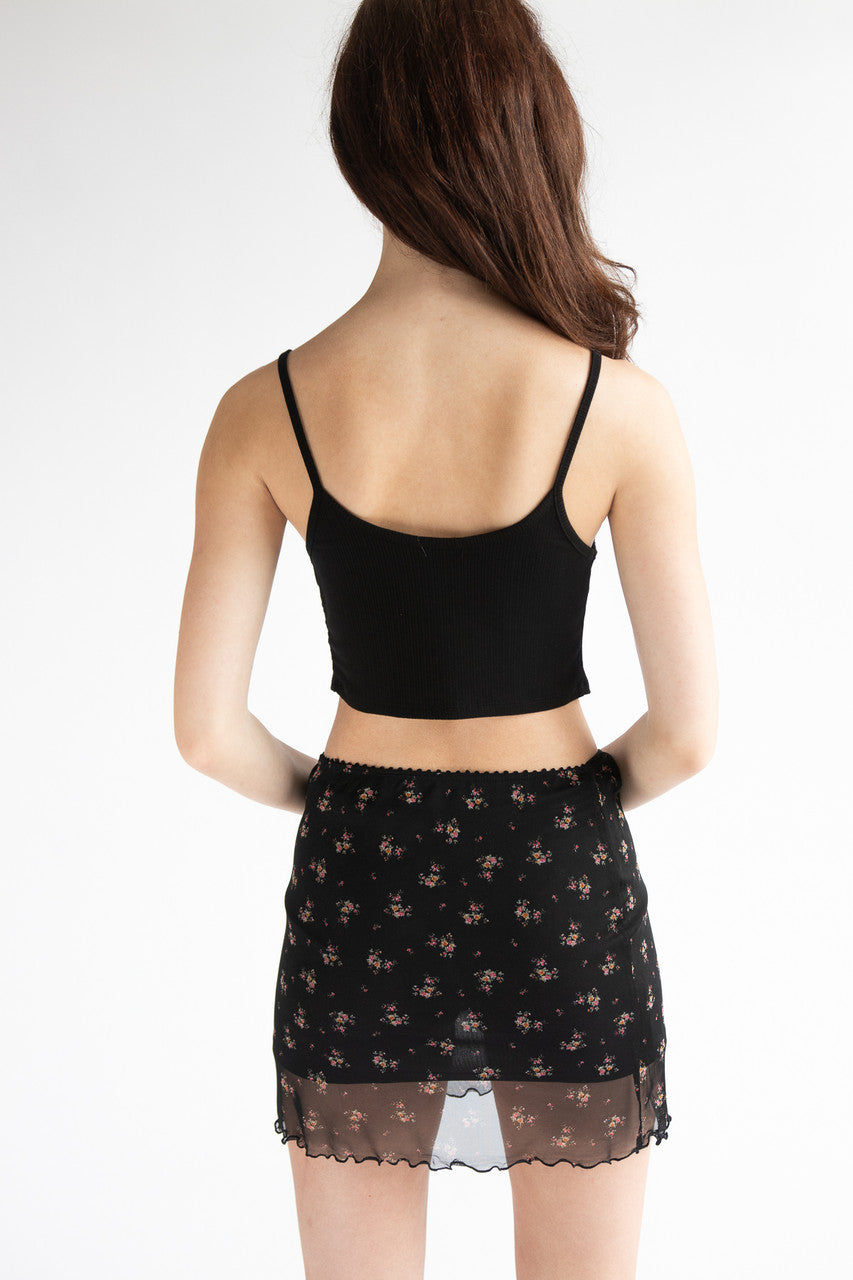 Tie Front Lace Trim Cami