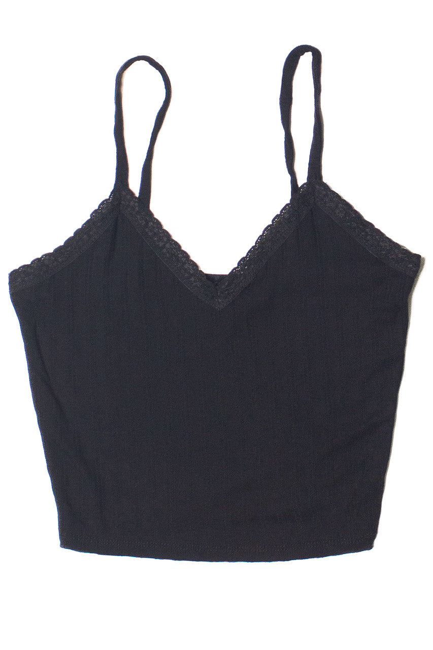 Lace Trim Stripe Cami